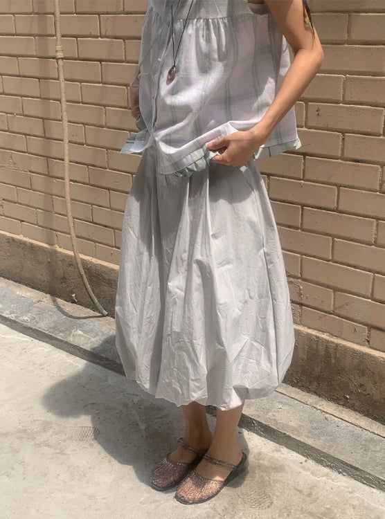 BAON（バオン）の「Honoka Pintuck Balloon Banding Midi Skirt（Skirts）」