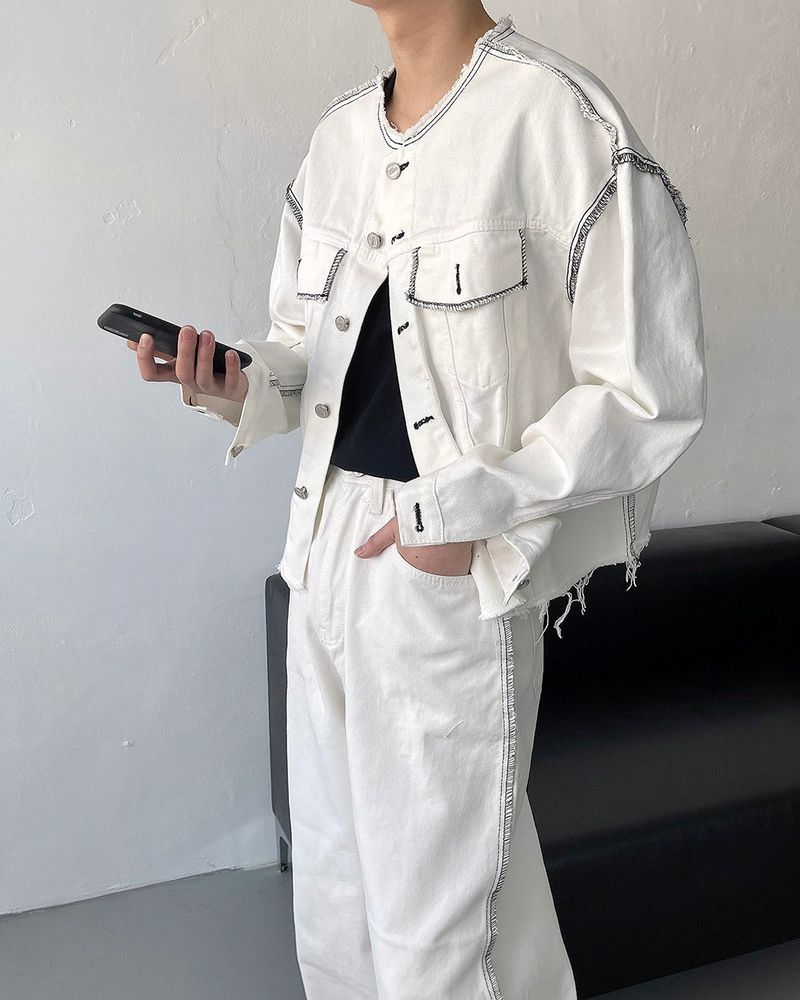 COZINESS（コジネス）の「 MG709,710 Stitch Cropped Jacket (2 colors)（Jackets/Outerwear）」