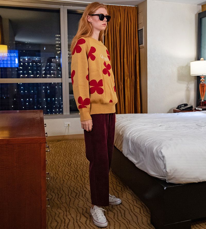 Flower pattern Jacquard Knit