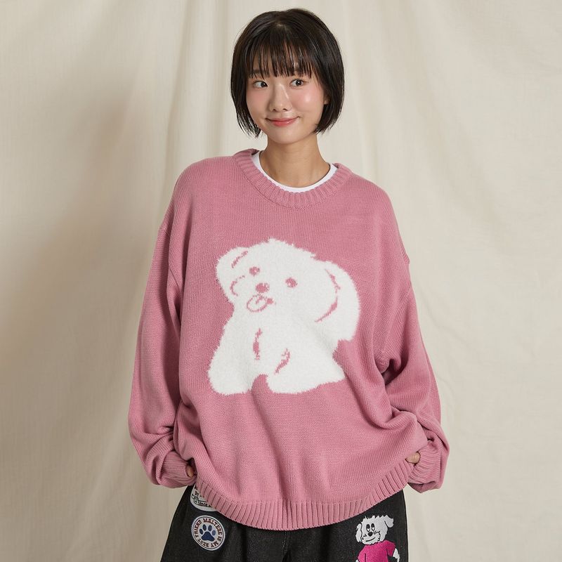 WaiKei（ワイケイ）の「Hairy Maltese Graphic Knit（Tops）」