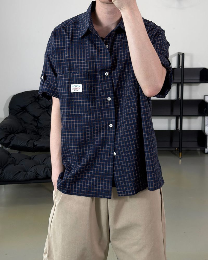 Mirel Check Roll-Up Half Shirt