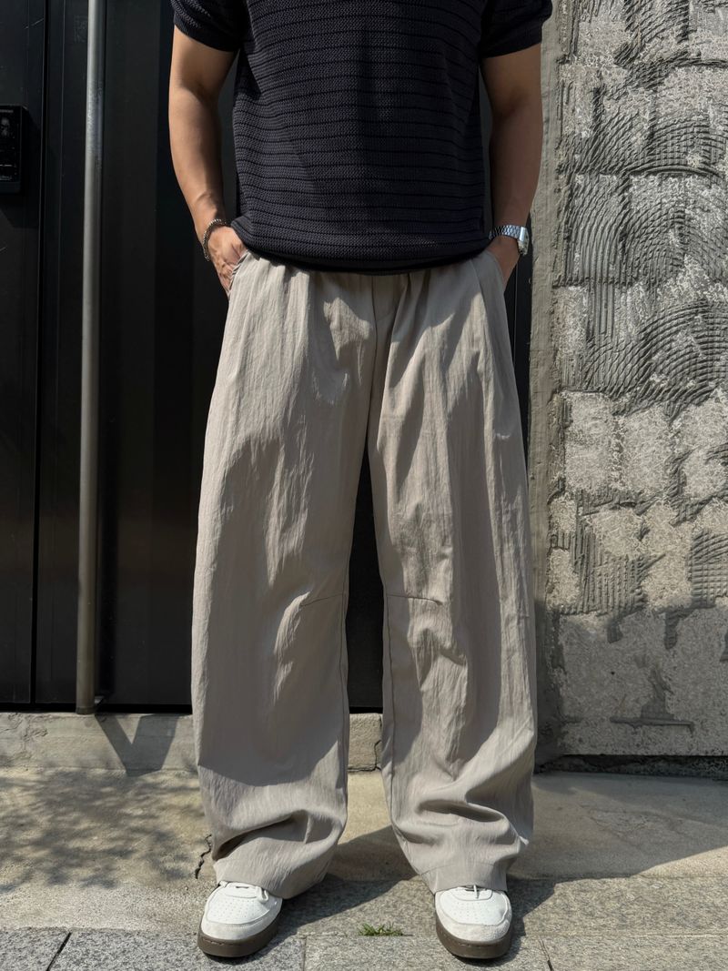 Rod nylon wide pants