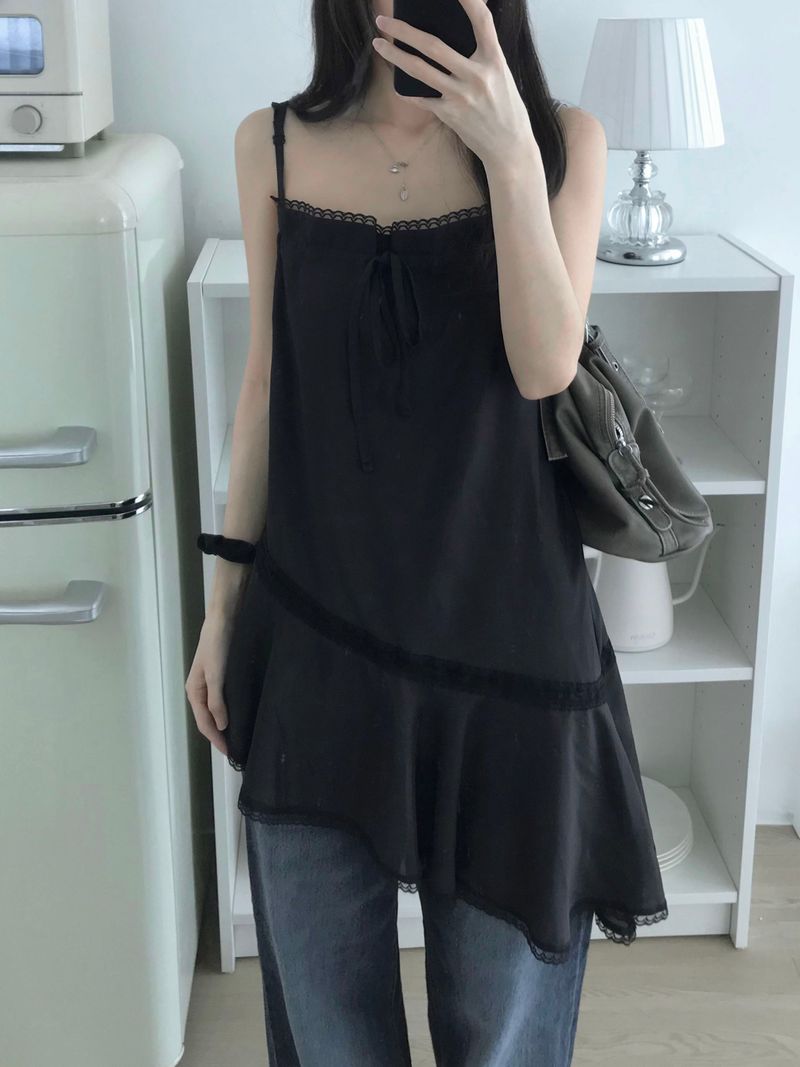 Rib Unbalanced Dress (3 colors)