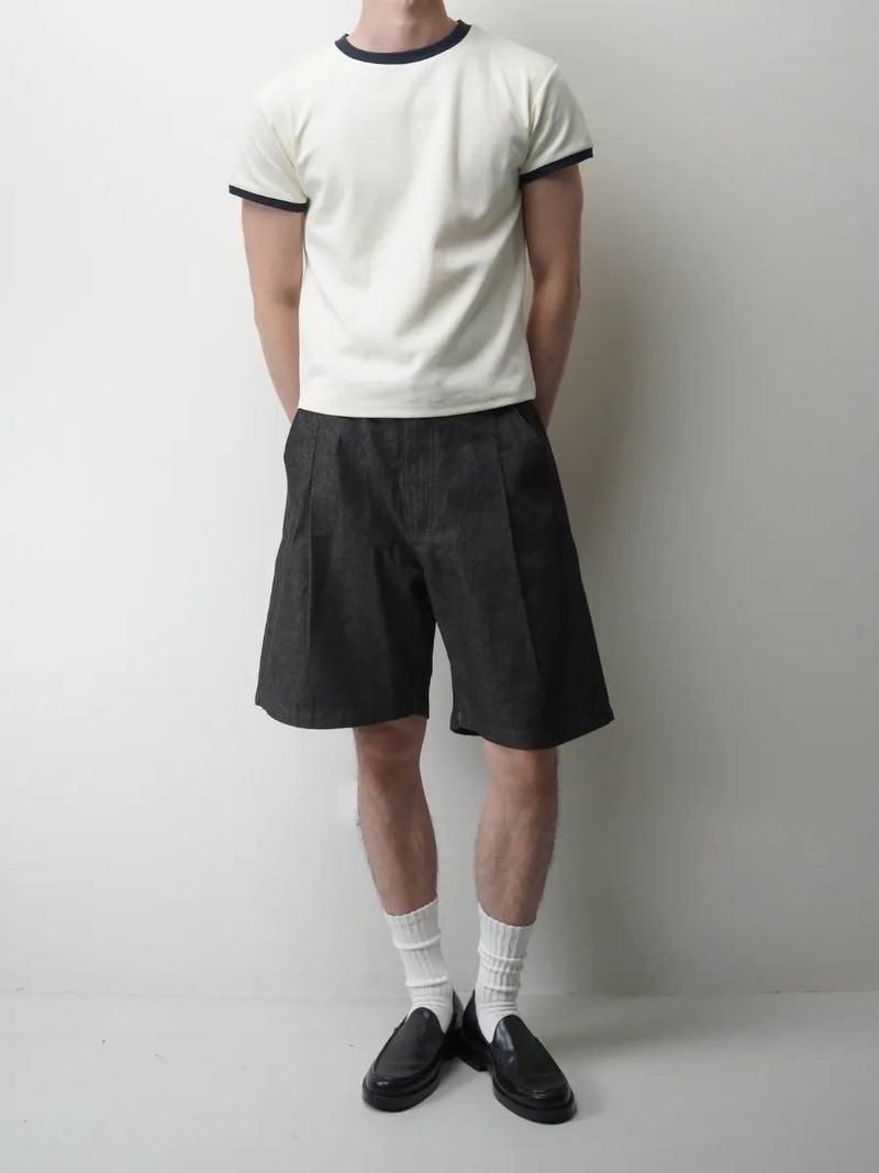 PT8 Pleated Denim Shorts