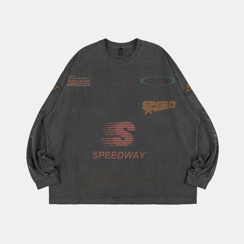 Racing pigment dying over long sleeve