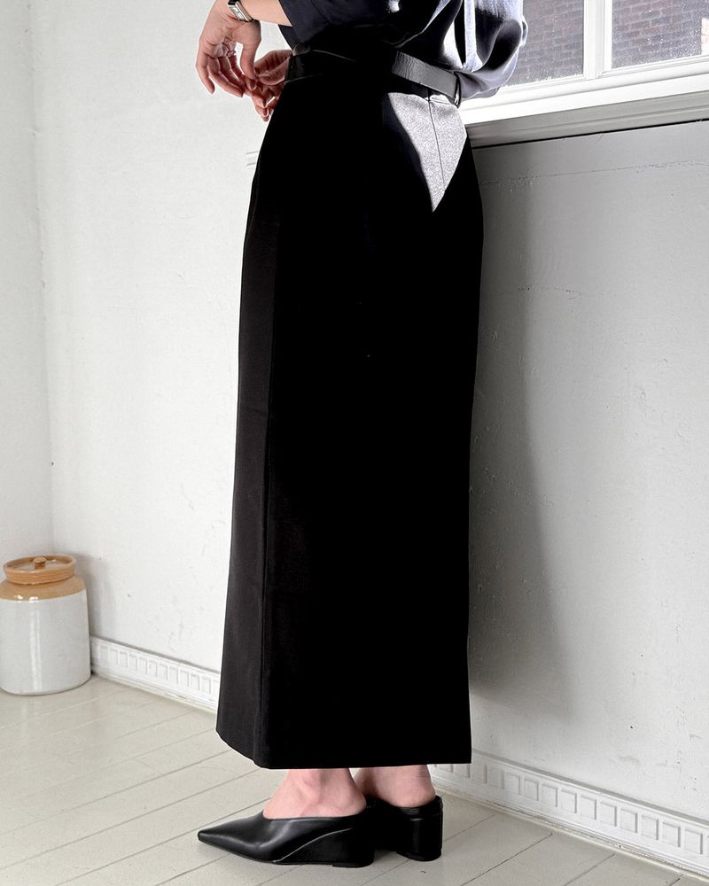 Konma low-rise long skirt