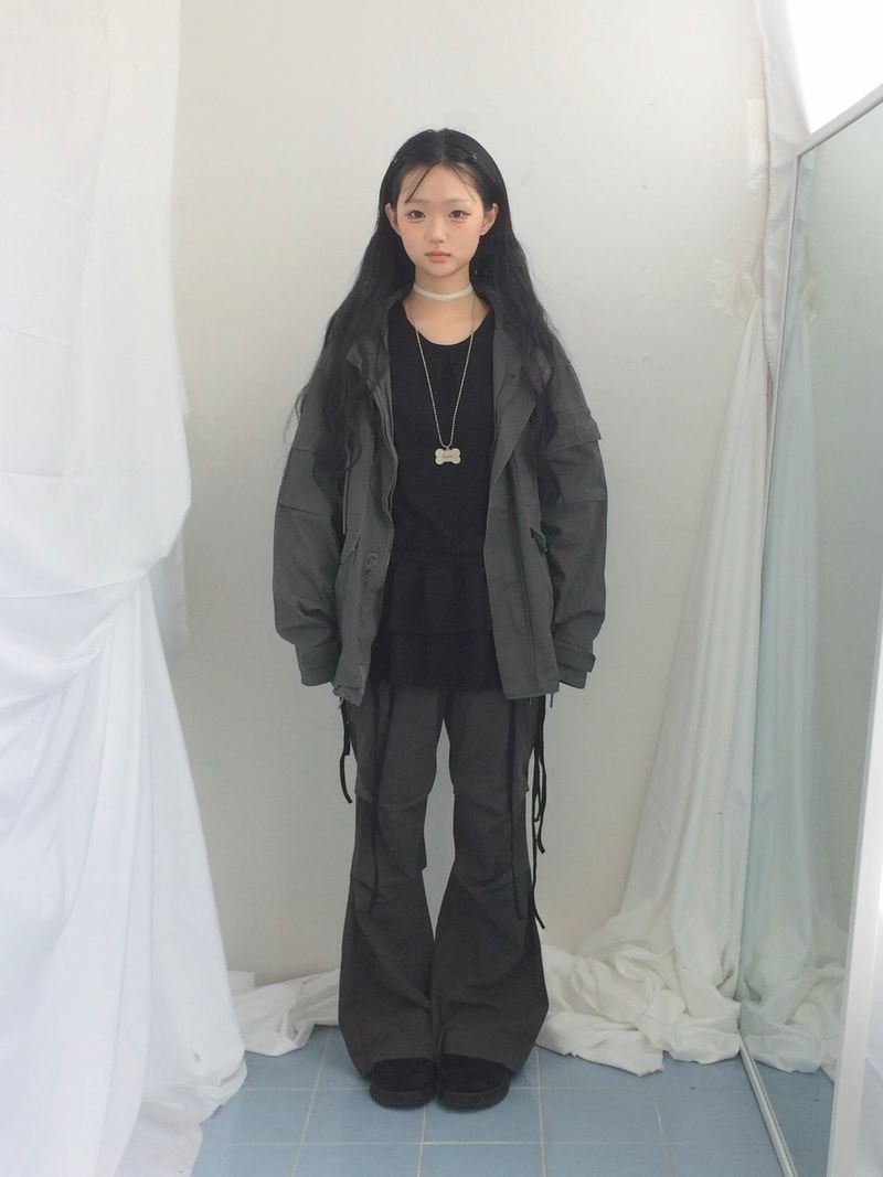 side strap frill dress