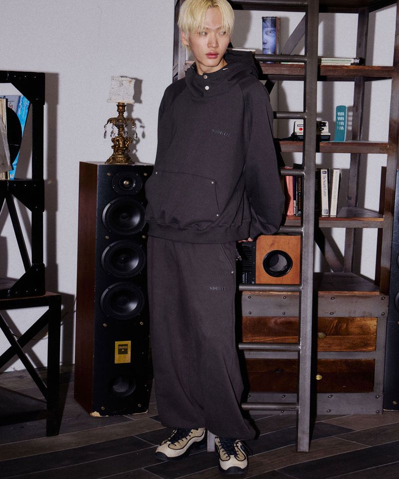SNAP LOGO POCKET SWEAT PANTS_CHARCOAL