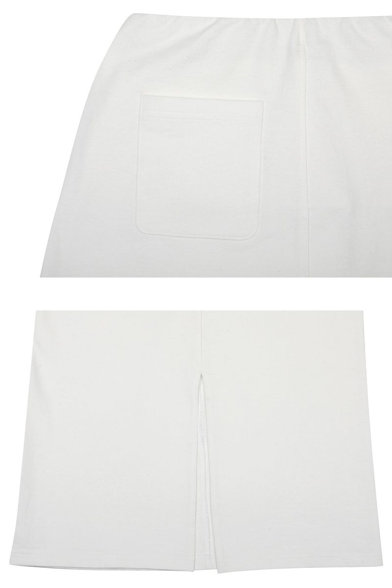 TIED LONG SKIRT white
