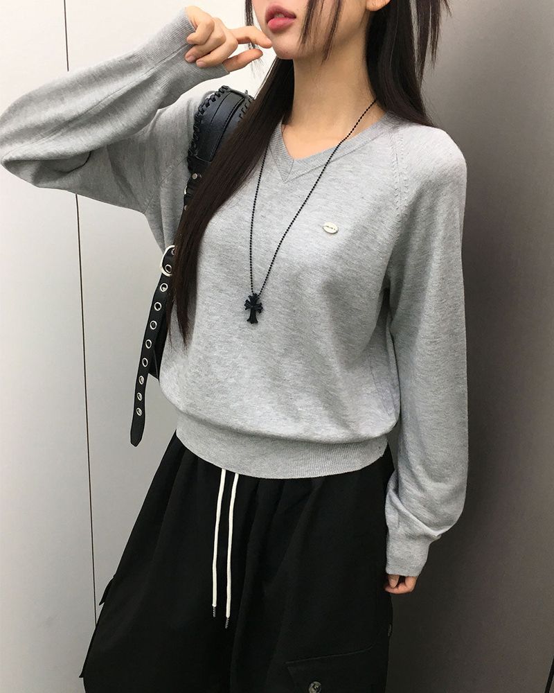 Caramel Color V-Neck Knit