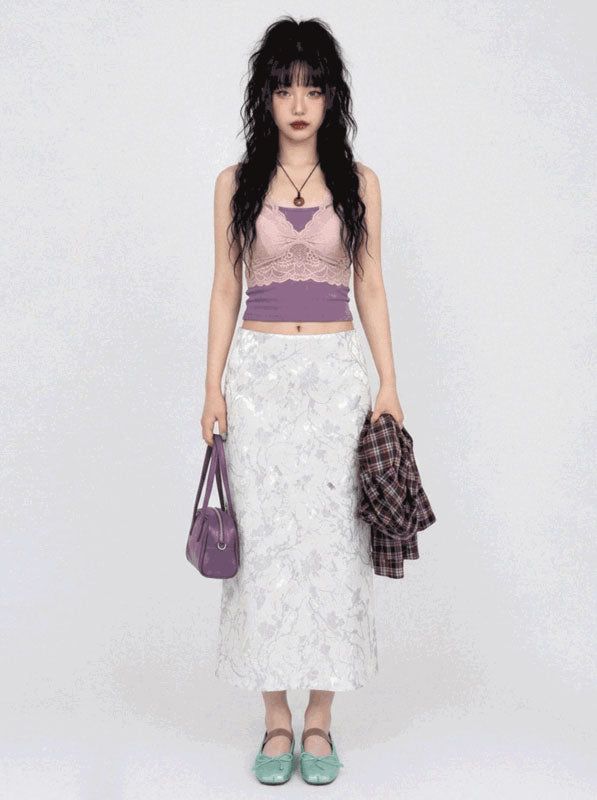 VIVIC（ビビク）の「MISTY FLORAL SATIN SKIRT（Skirts）」