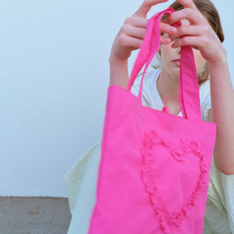 FRILL HEART MINI BAG, FUSCIA