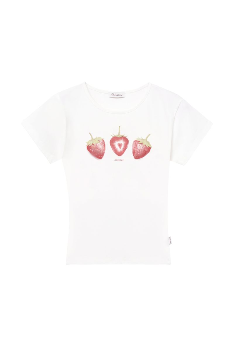 Red strawberry pastel top