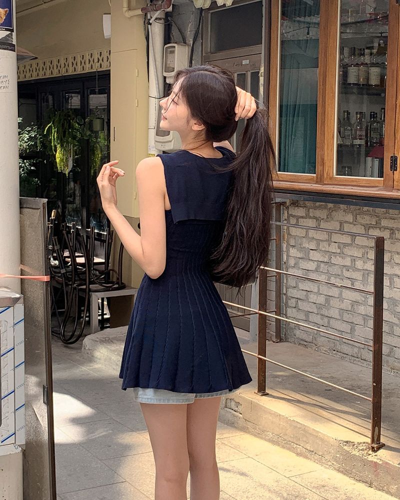 Laik knit shawl mini dress