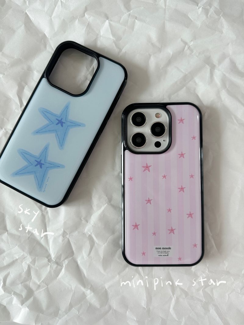 mini pink star phone case