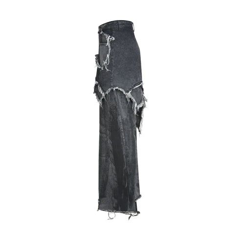 ?SAMA GREY DIRTY SKIRT PANTS