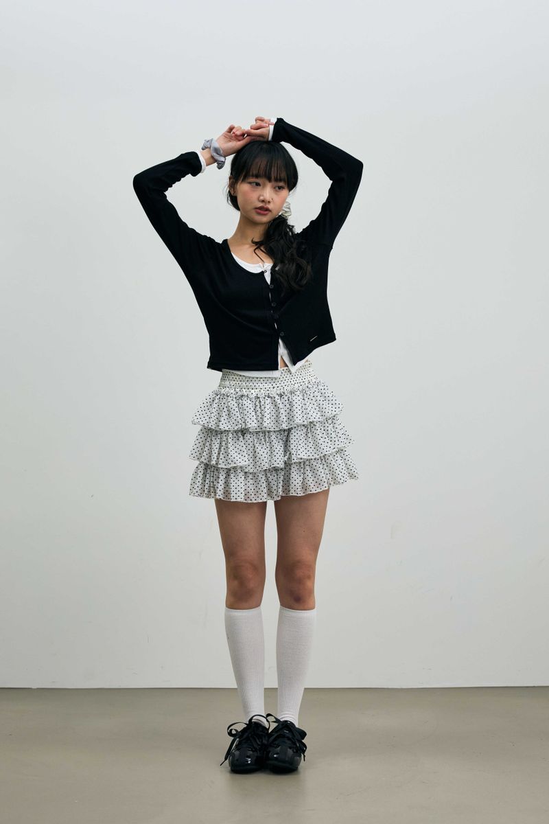 MINI HEART CANCAN SKIRT PANTS / WHITE