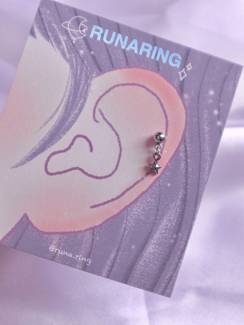 Surgical steel drop mini star piercing