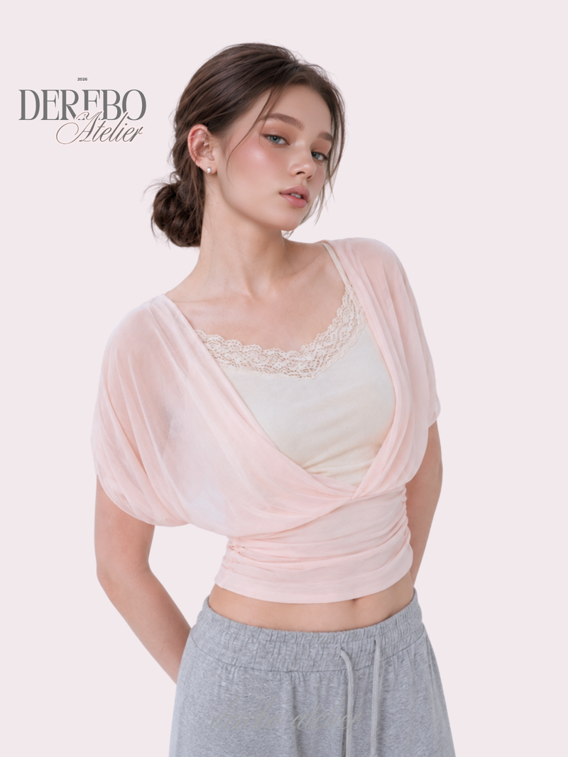 dereborujo（ドレボルゾー）の「Baby Bloom Chiffon Shirring Top（Tops）」