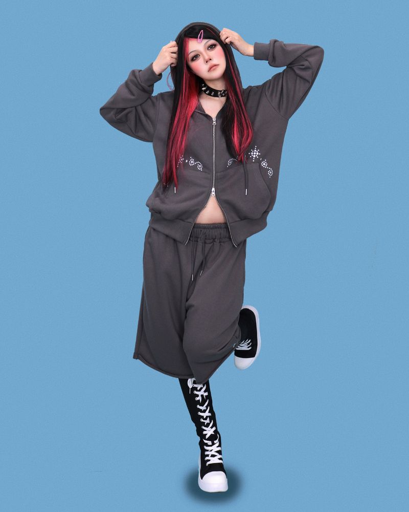punch half sweat pants (2color)