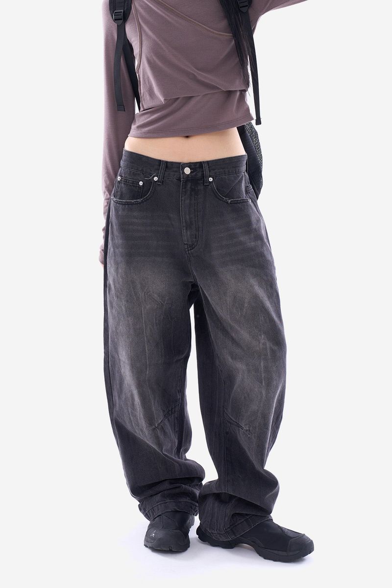 Raucohouse（ラウコハウス）の「Answer wrinkle washed wide denim pants（Pants）」