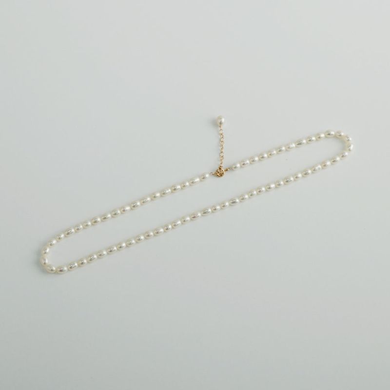 14K GOLD-FILLED RICE PEARL NECKLACE