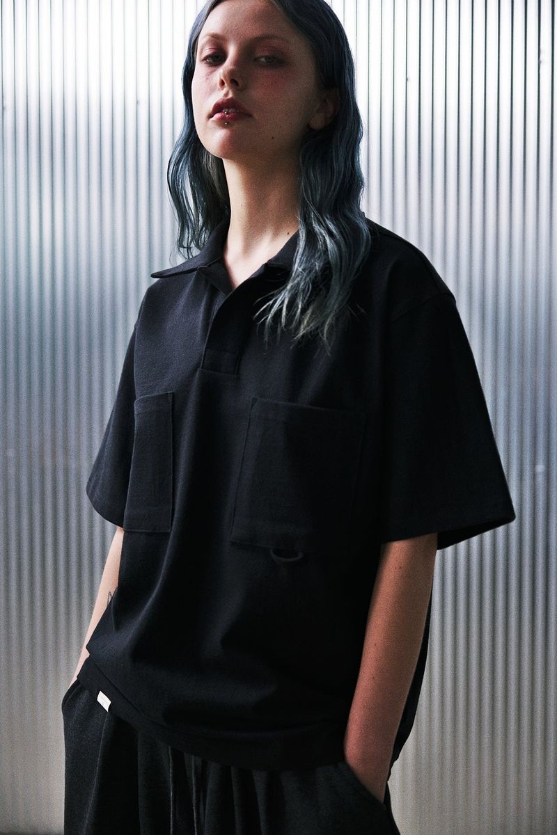 N-BT POCKET 1/2 COLLAR-TEE (Black)