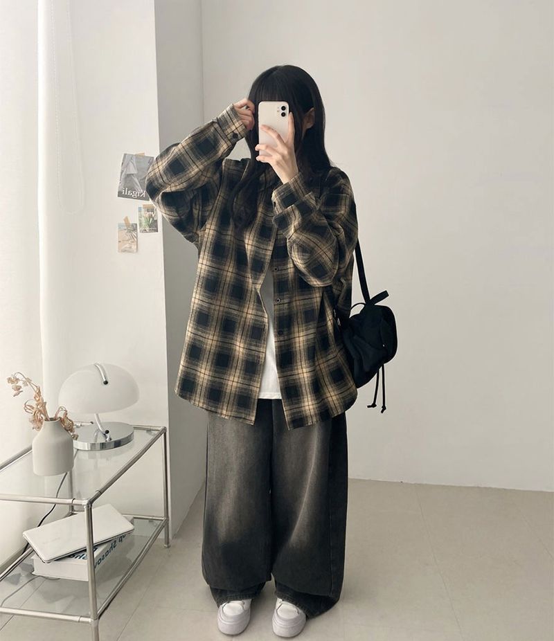 Lue Loose Fit Checkered Shirt