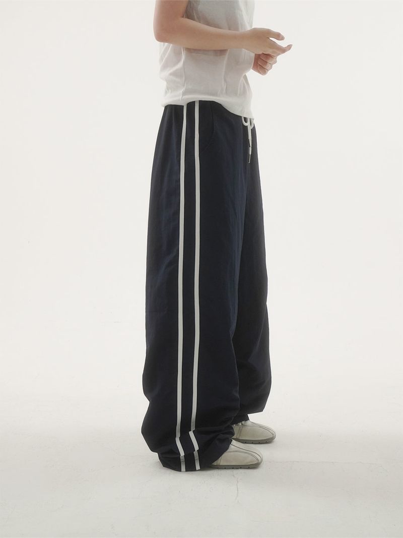 Rise track line pants -2C