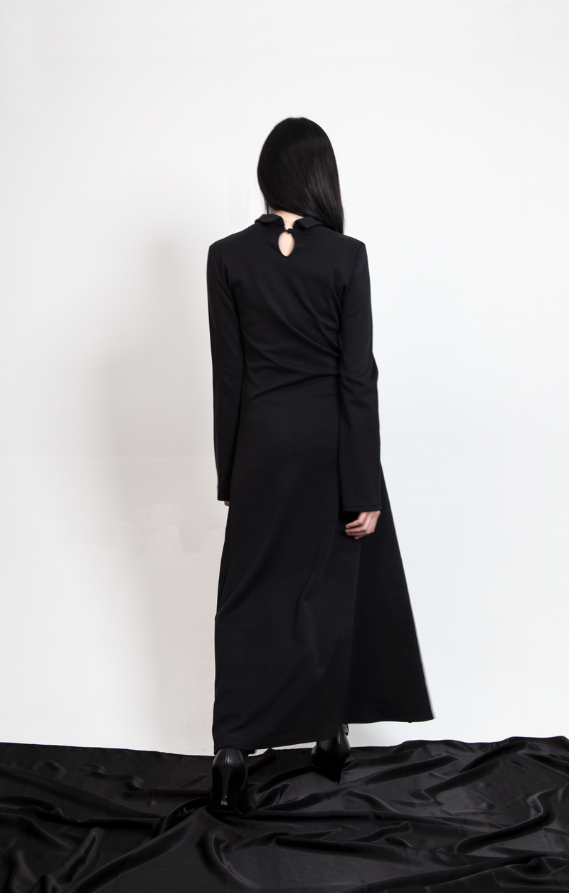 Button Maxi Dress #Black