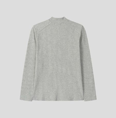 Jireon Half Zip-Up Ribbed Long Sleeve T-Shirt