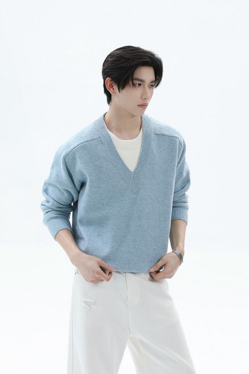 TURNTIDE（ ターンタイド）の「Layered Look V-Neck Wool Sweater（Tops）」