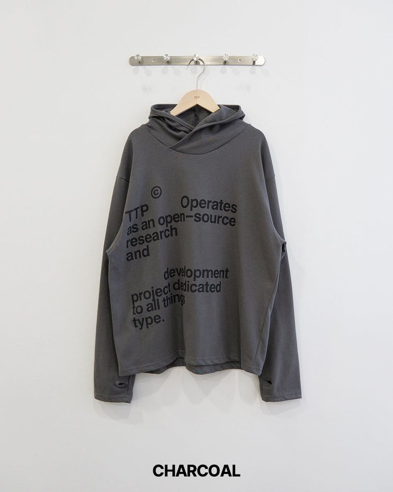 オープンレタリングフードロングスリーブ