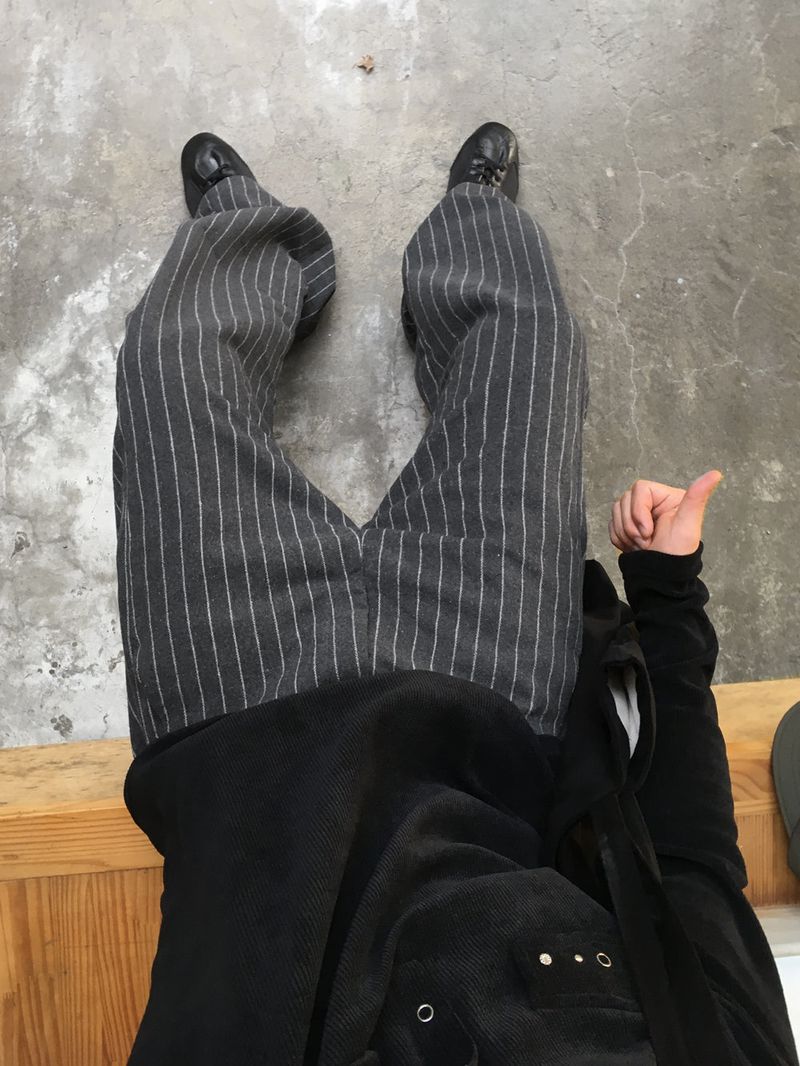 No.1503 wool stripe side tuck PT (3color)