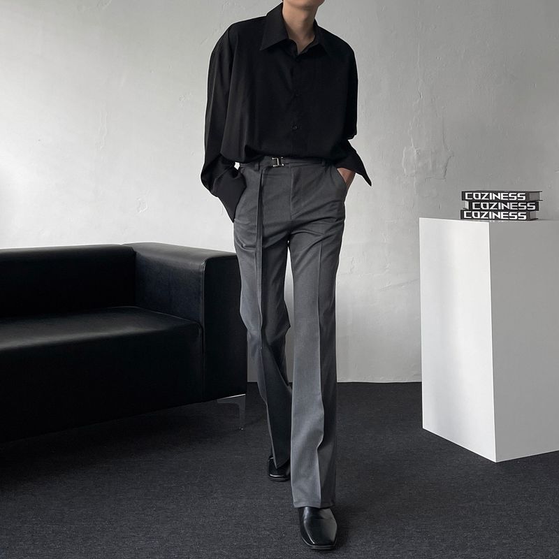 MG649 Belt Flared Fit Slacks (3 colors)