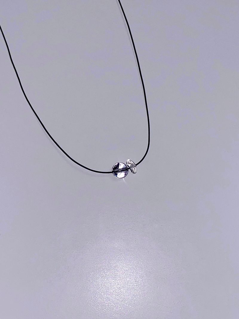 stainless steel Simple gemstone white crystal string necklace