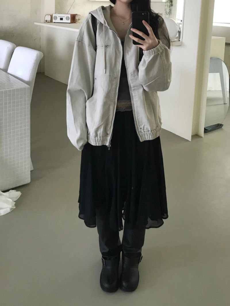 Crema Washed Hooded Jacket (one color)