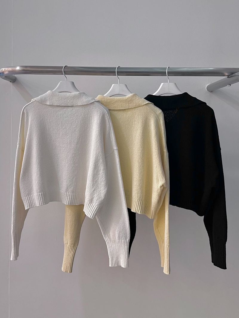 ORGANIC COTTN COLLAR KNIT