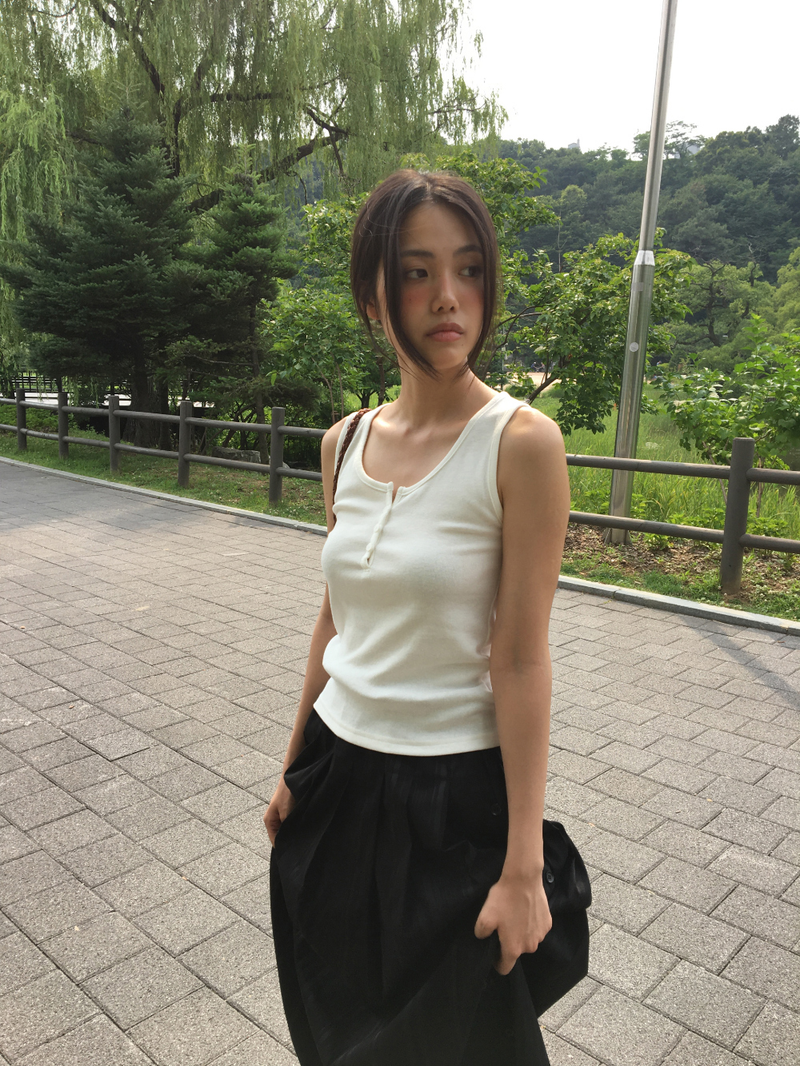 ログヘンリーネックスリーブレストップス (5color)