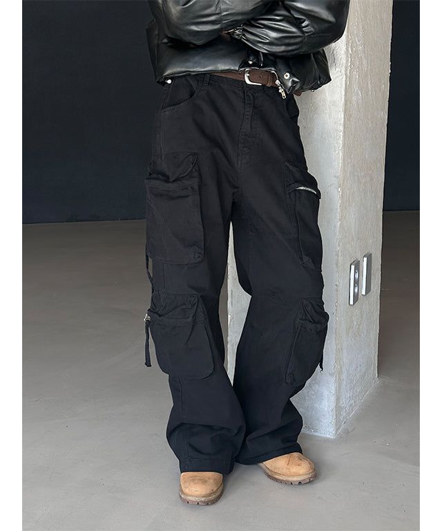 [Unisex] Dyeing string multi cargo pants(3color)