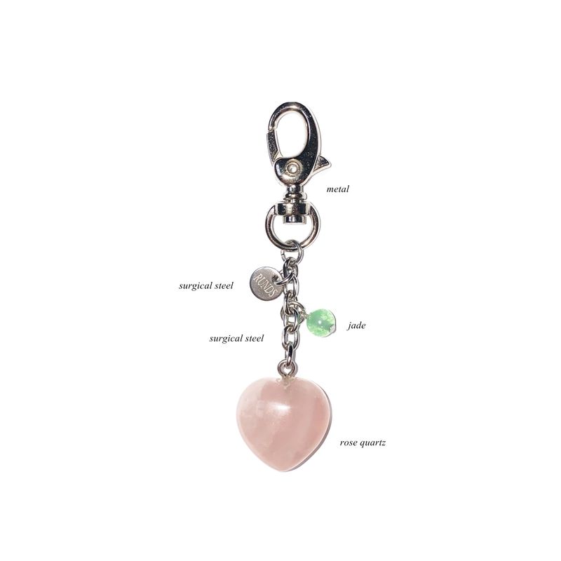 heart gemstone keyring (pink)
