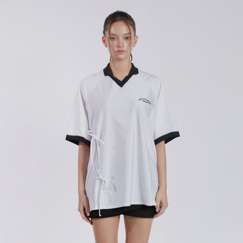 JINJUSE(ジンジュユーズ)の「SPORT RIBBON TOP(WHITE)(Tops)」