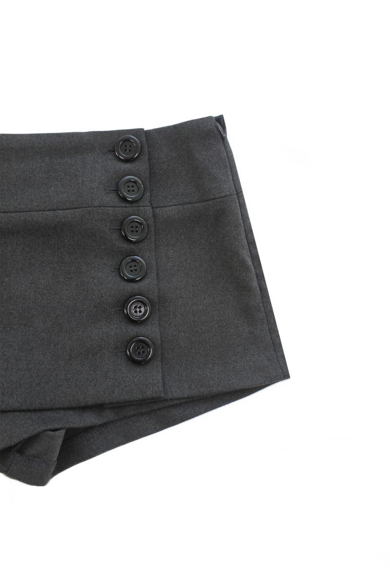 [ID] Classic Button Skort (Gray)