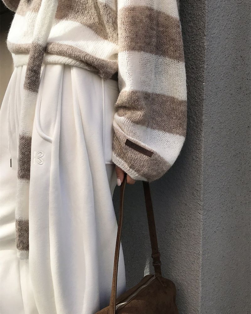 [ORIGINAL] LACKUN Striped Muffler Knit Set