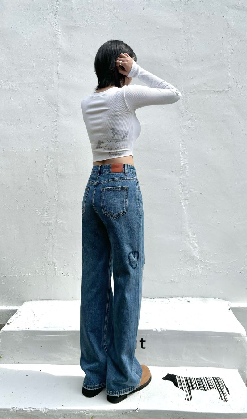 VINTAGE EMBROIDERED DENIM PANTS code 17911