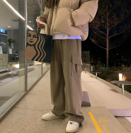 [In-house production]  First Corduroy Cargo String Wide Pants