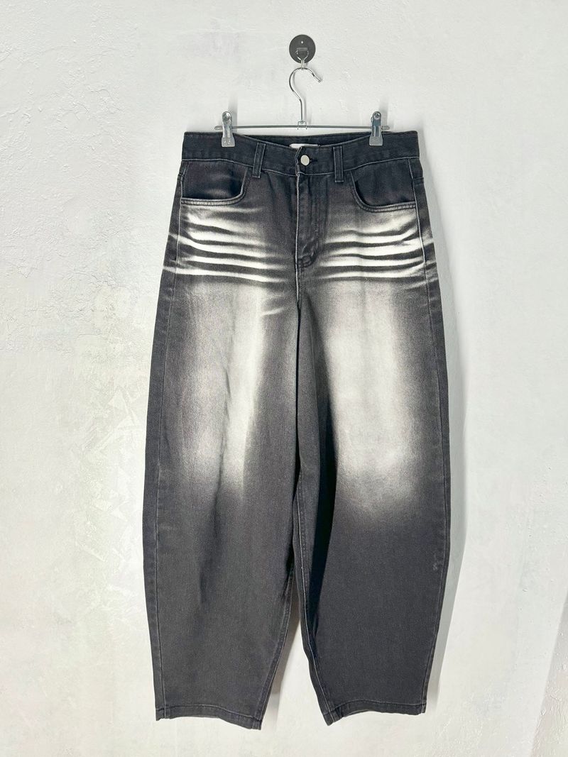 Sand Washing Denim Balloon Pants 2C