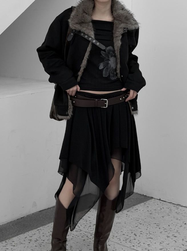 Recho Adjust Fur Suede Jacket