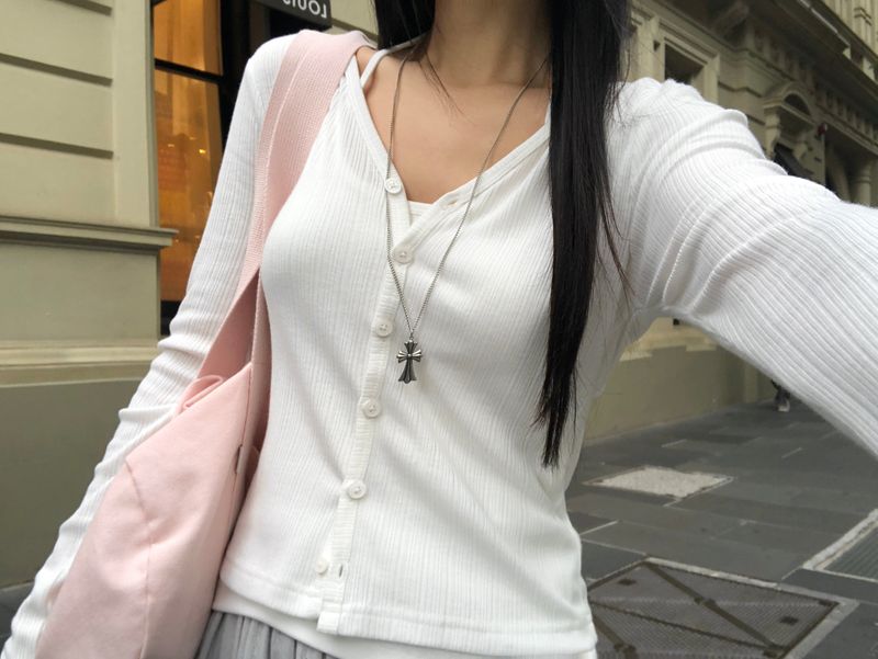 [ORIGINAL] Illy Ribbed V-Neck Cardigan