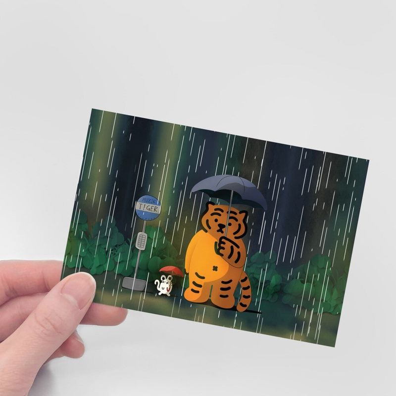 MY NEIGHBOR TIGER POST CARD